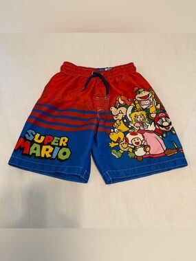 Super Mario Brothers Nintendo Kids Swim Shorts - Red & Blue